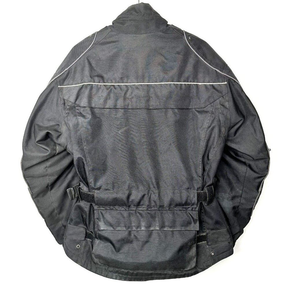 Bazik Noir Mens Moto Riding Jacket MX Scotchlite 3M Reissa Belted Black Size M - Picture 2 of 16
